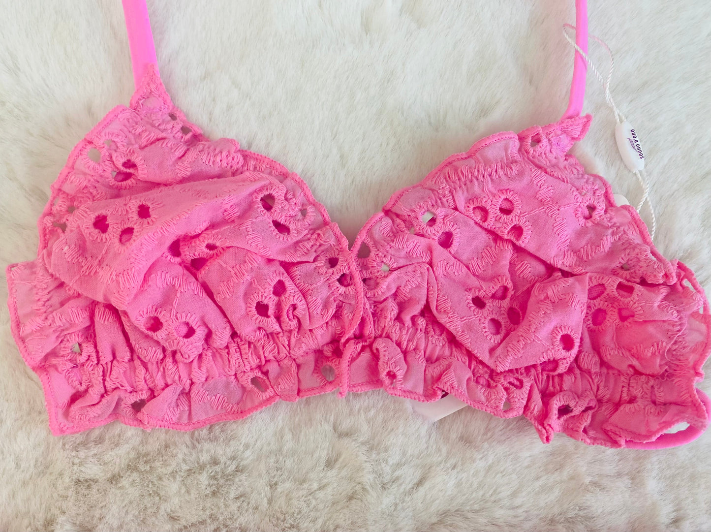 Bikini Bambina in Sangallo con Volant – Rosa o Bianco – 2-12 Anni - SMILE BABY BOTIQUE