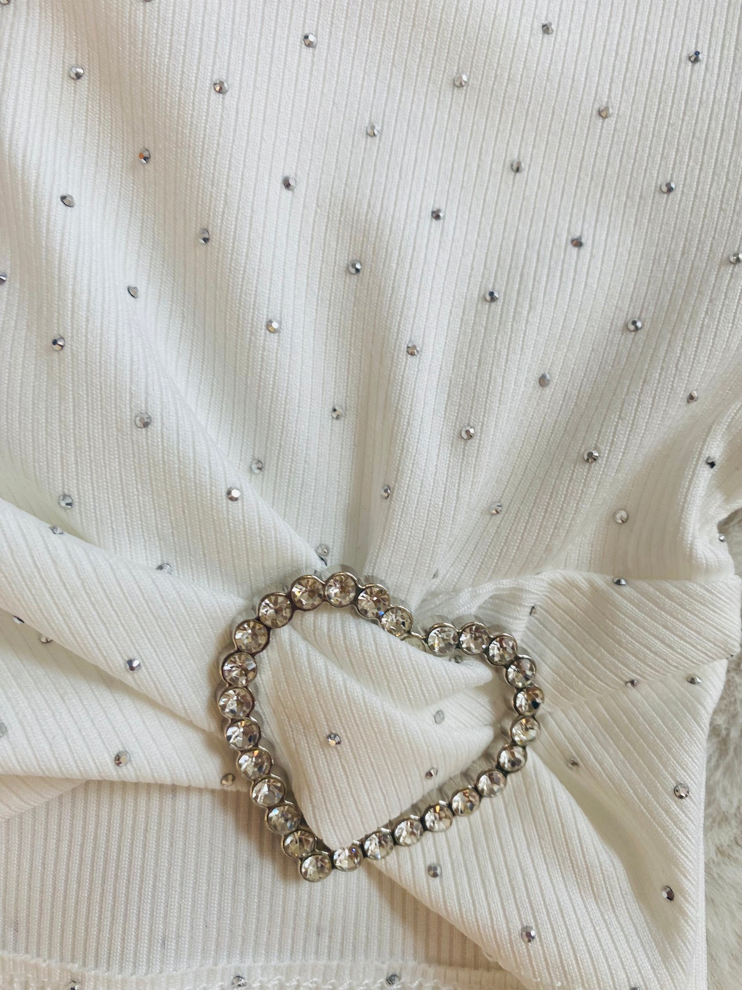Maglietta Neonata Bianca o Rosa con Strass e Cuore Decorativo- 12-36 Mesi - SMILE BABY BOTIQUE