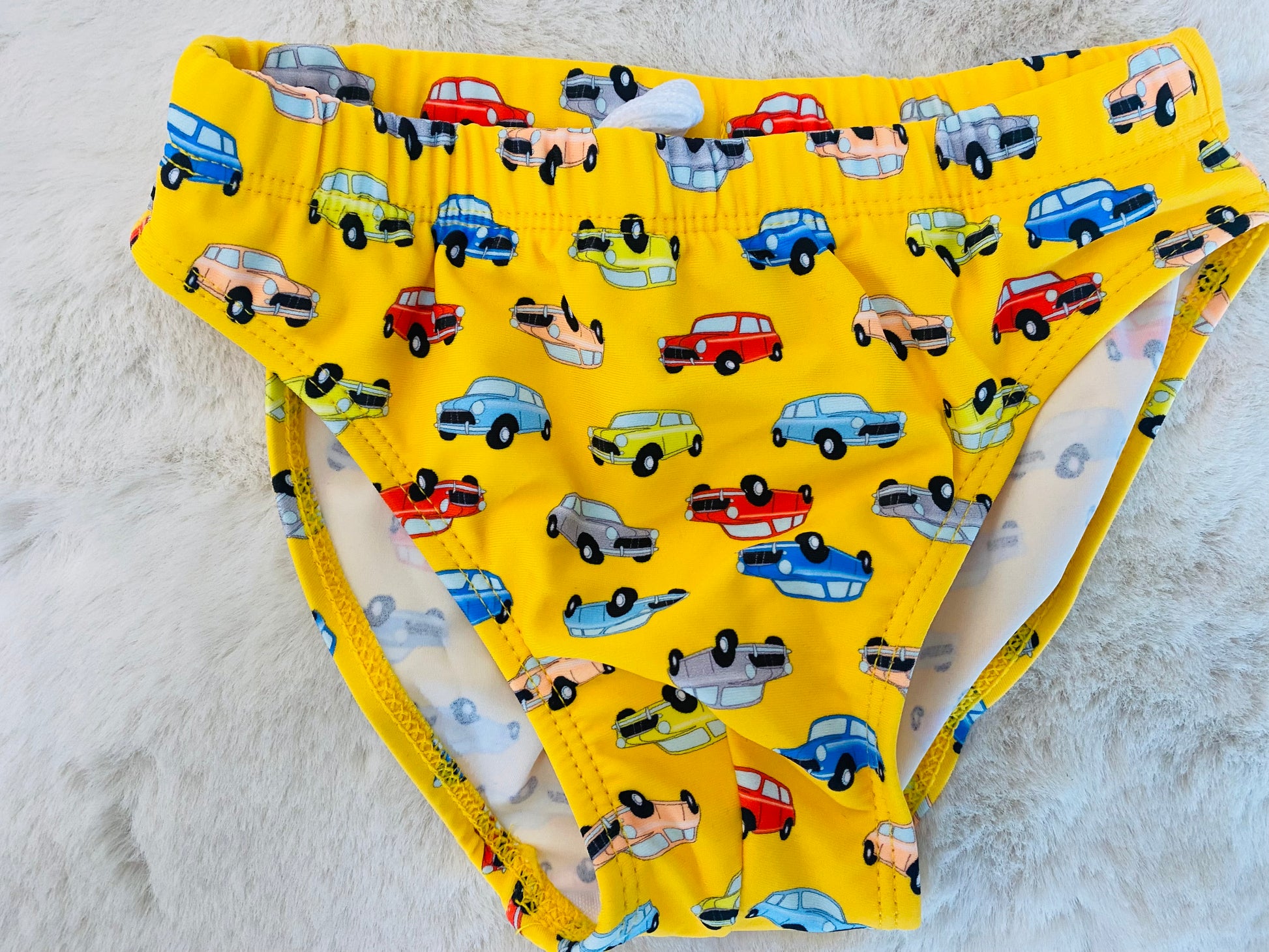 Sip mare bambino giallo con stampa macchinine colorate