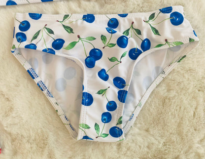 Bikini Bambina Fantasia Ciliegie con Fiocco – Rosso o Blu – 2-12 Anni - SMILE BABY BOTIQUE
