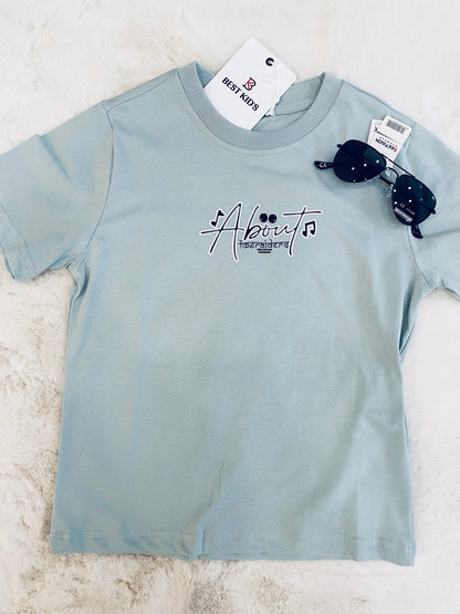 T-shirt Bambino 4-12 Anni con Stampa Lucertola sul Retro - Bianca o Verde Menta - SMILE BABY BOTIQUE