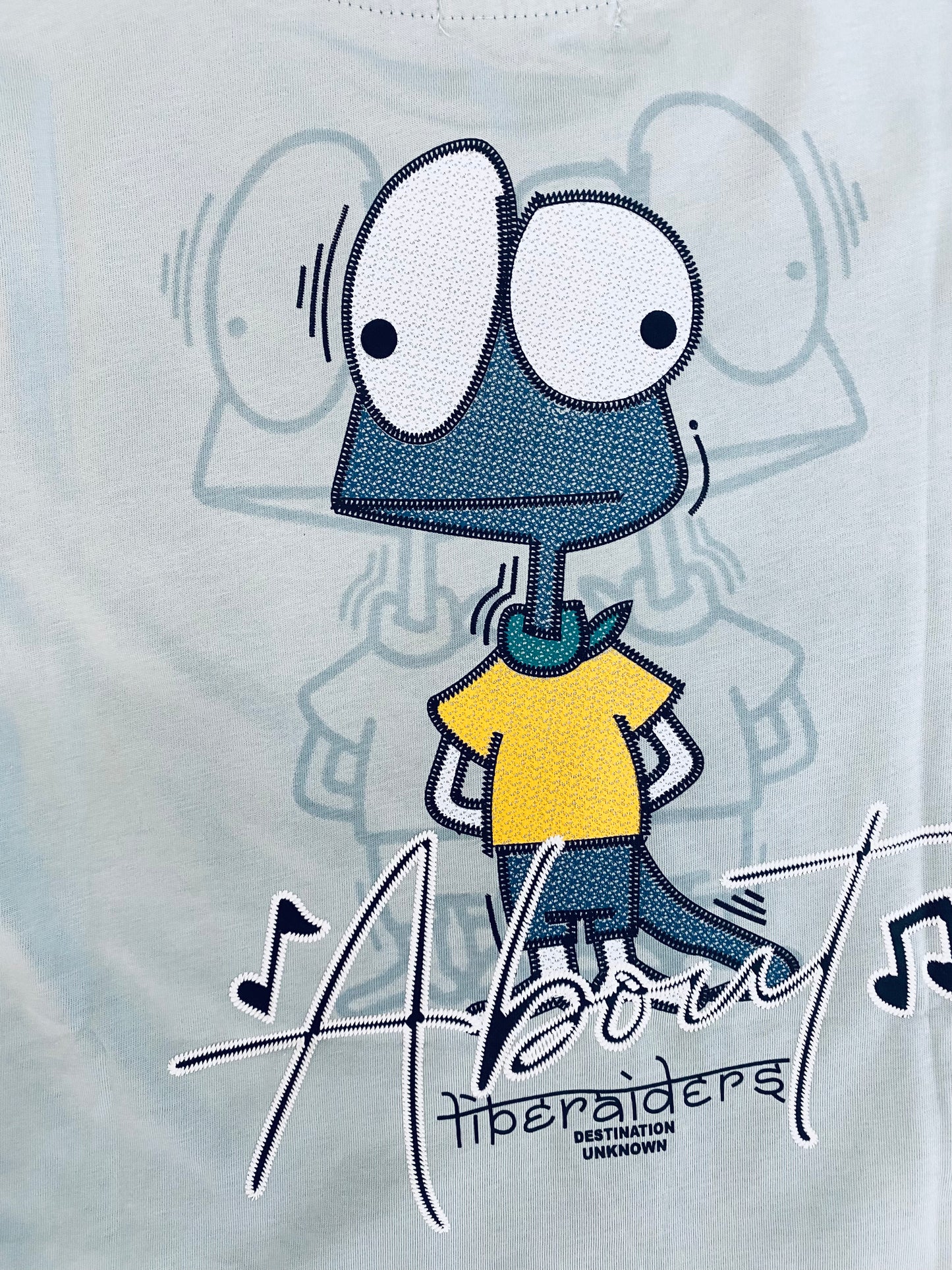 T-shirt Bambino 4-12 Anni con Stampa Lucertola sul Retro - Bianca o Verde Menta - SMILE BABY BOTIQUE