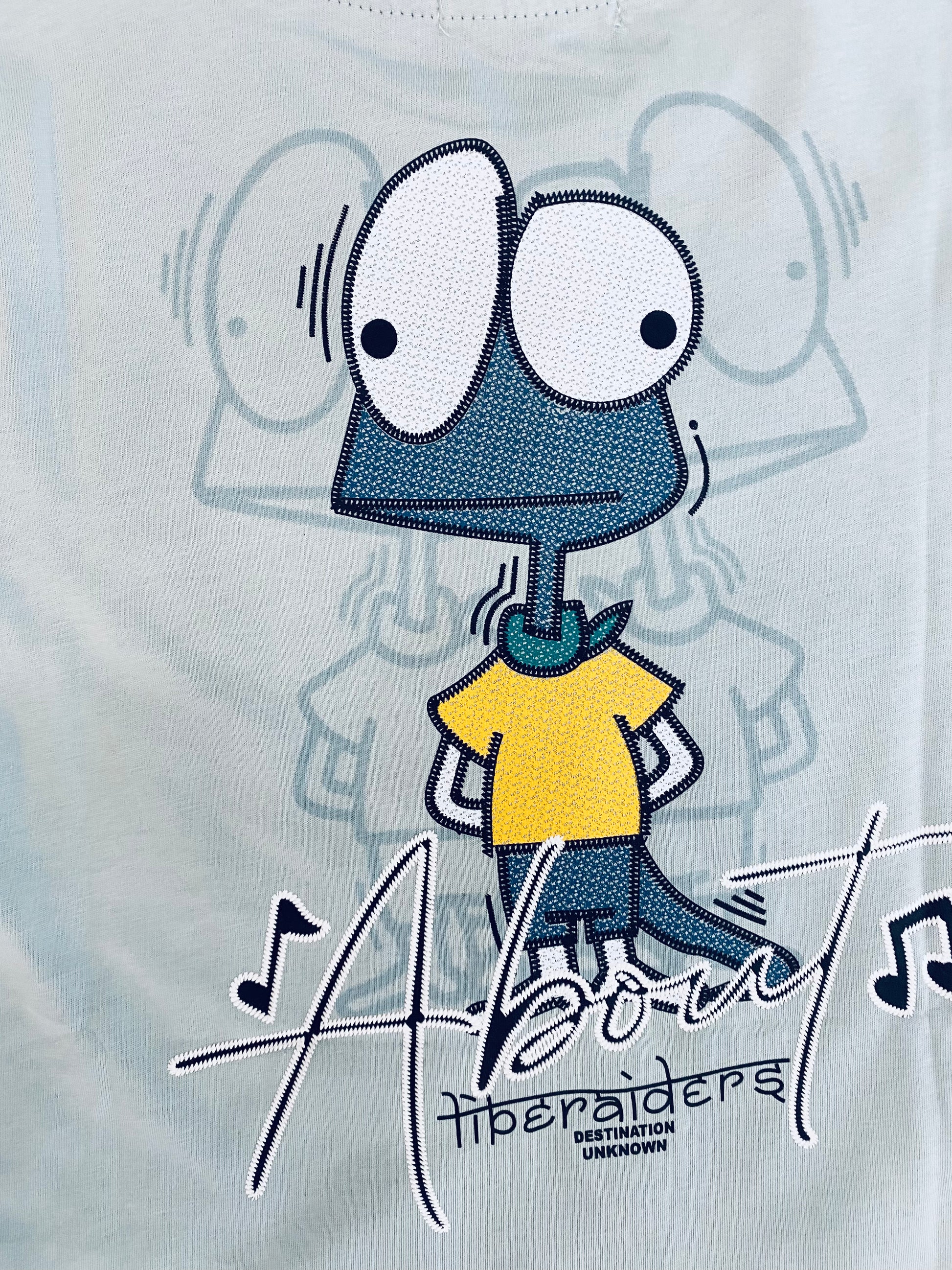 T-shirt Bambino 4-12 Anni con Stampa Lucertola sul Retro - Bianca o Verde Menta - SMILE BABY BOTIQUE